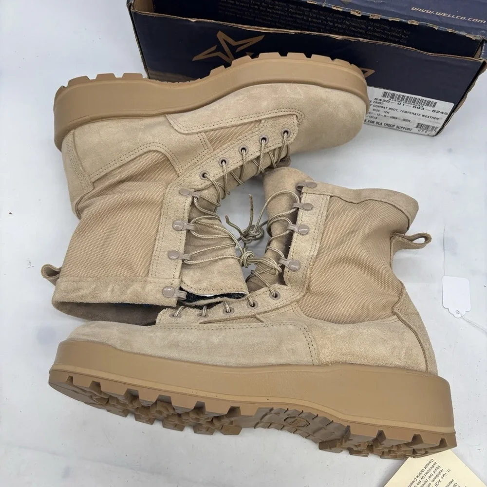 Wellco Desert Army Combat Boots Mens 12 N Vibram Sole WP Military NEW IN BOX
